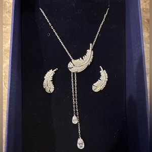 swarovski necklace and earrings